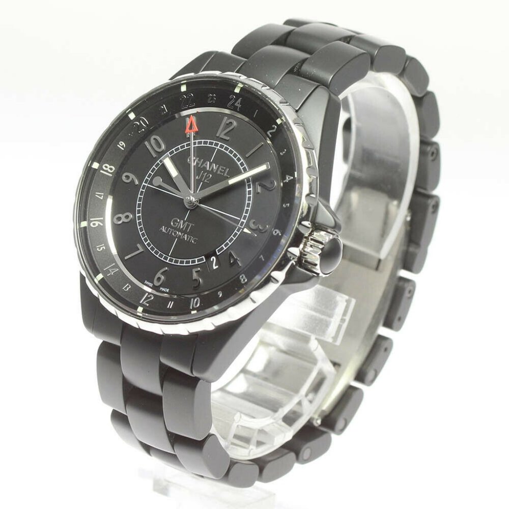 ❌ SOLD ❌ CHANEL GMT Automatic Unisex J12 Ceramic Watch 41mm Matt Black Calibre - Picture 10 of 15